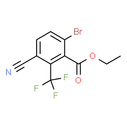 ChemSpider 2D Image | Ethyl 6-bromo-3-cyano-2-(trifluoromethyl)benzoate | C11H7BrF3NO2