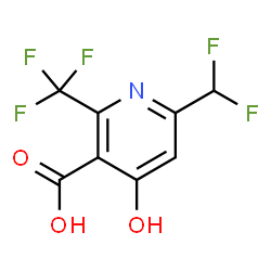 ChemSpider 2D Image | 6-(Difluoromethyl)-4-hydroxy-2-(trifluoromethyl)nicotinic acid | C8H4F5NO3