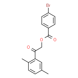 ChemSpider 2D Image | 2-(2,5-Dimethylphenyl)-2-oxoethyl 4-bromobenzoate | C17H15BrO3