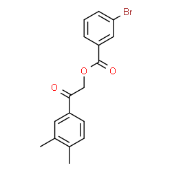 ChemSpider 2D Image | 2-(3,4-Dimethylphenyl)-2-oxoethyl 3-bromobenzoate | C17H15BrO3