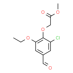 ChemSpider 2D Image | Methyl (2-chloro-6-ethoxy-4-formylphenoxy)acetate | C12H13ClO5