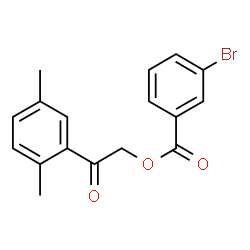 ChemSpider 2D Image | 2-(2,5-Dimethylphenyl)-2-oxoethyl 3-bromobenzoate | C17H15BrO3