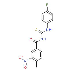 ChemSpider 2D Image | N-[(4-Fluorophenyl)carbamothioyl]-4-methyl-3-nitrobenzamide | C15H12FN3O3S