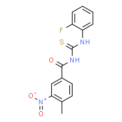 ChemSpider 2D Image | N-[(2-Fluorophenyl)carbamothioyl]-4-methyl-3-nitrobenzamide | C15H12FN3O3S