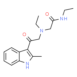 ChemSpider 2D Image | N-Ethyl-2-{ethyl[2-(2-methyl-1H-indol-3-yl)-2-oxoethyl]amino}acetamide | C17H23N3O2