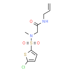 ChemSpider 2D Image | N-Allyl-N~2~-[(5-chloro-2-thienyl)sulfonyl]-N~2~-methylglycinamide | C10H13ClN2O3S2