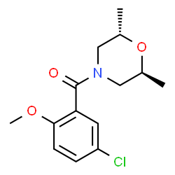 ChemSpider 2D Image | (5-Chloro-2-methoxyphenyl)[(2S,6S)-2,6-dimethyl-4-morpholinyl]methanone | C14H18ClNO3