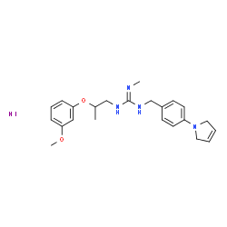 ChemSpider 2D Image | 1-[4-(2,5-Dihydro-1H-pyrrol-1-yl)benzyl]-3-[2-(3-methoxyphenoxy)propyl]-2-methylguanidine hydroiodide (1:1) | C23H31IN4O2