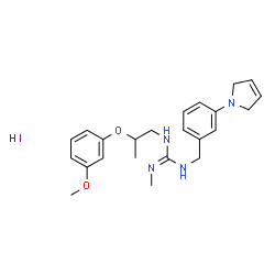 ChemSpider 2D Image | 1-[3-(2,5-Dihydro-1H-pyrrol-1-yl)benzyl]-3-[2-(3-methoxyphenoxy)propyl]-2-methylguanidine hydroiodide (1:1) | C23H31IN4O2