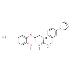 ChemSpider 2D Image | 1-[3-(2,5-Dihydro-1H-pyrrol-1-yl)benzyl]-3-[2-(2-methoxyphenoxy)propyl]-2-methylguanidine hydroiodide (1:1) | C23H31IN4O2