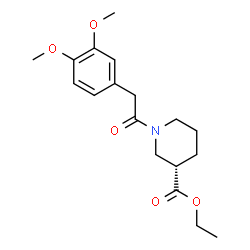 ChemSpider 2D Image | Ethyl (3S)-1-[(3,4-dimethoxyphenyl)acetyl]-3-piperidinecarboxylate | C18H25NO5