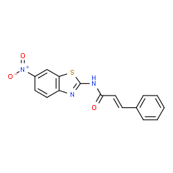 ChemSpider 2D Image | (2E)-N-(6-Nitro-1,3-benzothiazol-2-yl)-3-phenylacrylamide | C16H11N3O3S