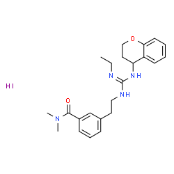 ChemSpider 2D Image | 3-{2-[N'-(3,4-Dihydro-2H-chromen-4-yl)-N''-ethylcarbamimidamido]ethyl}-N,N-dimethylbenzamide hydroiodide (1:1) | C23H31IN4O2