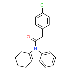 ChemSpider 2D Image | 2-(4-chlorophenyl)-1-(1,2,3,4-tetrahydrocarbazol-9-yl)ethanone | C20H18ClNO