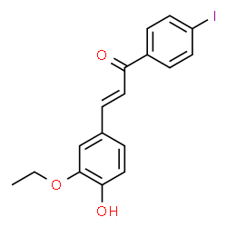 ChemSpider 2D Image | (2E)-3-(3-Ethoxy-4-hydroxyphenyl)-1-(4-iodophenyl)-2-propen-1-one | C17H15IO3