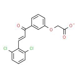 ChemSpider 2D Image | {3-[(2E)-3-(2,6-Dichlorophenyl)-2-propenoyl]phenoxy}acetate | C17H11Cl2O4