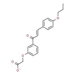 ChemSpider 2D Image | {3-[(2E)-3-(4-Propoxyphenyl)-2-propenoyl]phenoxy}acetate | C20H19O5