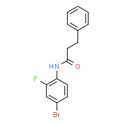 ChemSpider 2D Image | N-(4-Bromo-2-fluorophenyl)-3-phenylpropanamide | C15H13BrFNO
