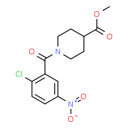 ChemSpider 2D Image | Methyl 1-(2-chloro-5-nitrobenzoyl)-4-piperidinecarboxylate | C14H15ClN2O5