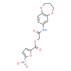 ChemSpider 2D Image | 2-(3,4-Dihydro-2H-1,5-benzodioxepin-7-ylamino)-2-oxoethyl 5-nitro-2-furoate | C16H14N2O8