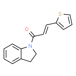 ChemSpider 2D Image | (2E)-1-(2,3-Dihydro-1H-indol-1-yl)-3-(2-thienyl)-2-propen-1-one | C15H13NOS