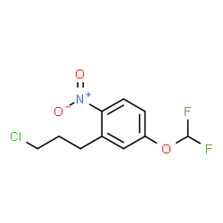 ChemSpider 2D Image | 2-(3-Chloropropyl)-4-(difluoromethoxy)-1-nitrobenzene | C10H10ClF2NO3