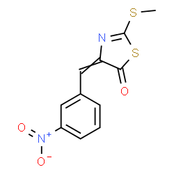 ChemSpider 2D Image | 2-(Methylsulfanyl)-4-(3-nitrobenzylidene)-1,3-thiazol-5(4H)-one | C11H8N2O3S2
