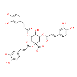 ChemSpider 2D Image | 1,3,5-Tris{[(2E)-3-(3,4-dihydroxyphenyl)-2-propenoyl]oxy}-4-hydroxycyclohexanecarboxylic acid | C34H30O15