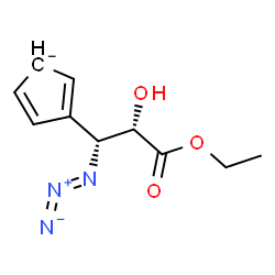 ChemSpider 2D Image | 3-[(1R,2S)-1-Azido-3-ethoxy-2-hydroxy-3-oxopropyl]-2,4-cyclopentadienide | C10H12N3O3