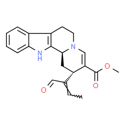 ChemSpider 2D Image | Methyl (2S,12bS)-2-[(2E)-1-oxo-2-buten-2-yl]-1,2,6,7,12,12b-hexahydroindolo[2,3-a]quinolizine-3-carboxylate | C21H22N2O3