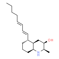ChemSpider 2D Image | (2R,3R,4aR,5R,8aS)-2-Methyl-5-[(1E,3E)-1,3-octadien-1-yl]decahydro-3-quinolinol | C18H31NO