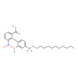 ChemSpider 2D Image | N-Dodecyl-2-methoxy-2'-(methoxycarbonyl)-N,N-dimethyl-6'-nitro-4-biphenylaminium | C29H43N2O5