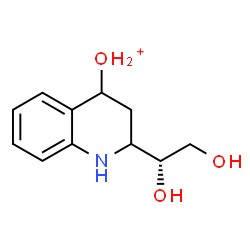 ChemSpider 2D Image | {2-[(1R)-1,2-Dihydroxyethyl]-1,2,3,4-tetrahydro-4-quinolinyl}oxonium | C11H16NO3