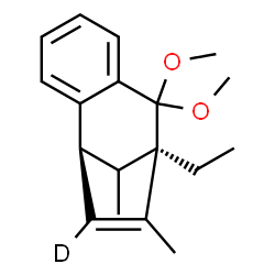 ChemSpider 2D Image | (1S,9R)-9-Ethyl-8,8-dimethoxy-10,12-dimethyl(11-~2~H)tricyclo[7.2.1.0~2,7~]dodeca-2,4,6,10-tetraene | C18H23DO2