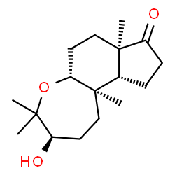 ChemSpider 2D Image | (3R,5aR,7aR,10aR,10bR)-3-Hydroxy-4,4,7a,10b-tetramethyldodecahydro-8H-indeno[5,4-b]oxepin-8-one | C17H28O3