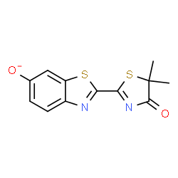 ChemSpider 2D Image | 2-(5,5-Dimethyl-4-oxo-4,5-dihydro-1,3-thiazol-2-yl)-1,3-benzothiazol-6-olate | C12H9N2O2S2