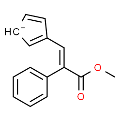 ChemSpider 2D Image | 3-[(1E)-3-Methoxy-3-oxo-2-phenyl-1-propen-1-yl]-2,4-cyclopentadienide | C15H13O2