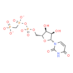 ChemSpider 2D Image | 5'-O-({[(Phosphonatomethyl)phosphinato]oxy}phosphinato)uridine | C10H13N2O14P3