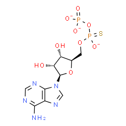 ChemSpider 2D Image | 5'-O-[Oxido(phosphonatooxy)phosphorothioyl]adenosine | C10H12N5O9P2S