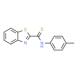 ChemSpider 2D Image | N-(4-Methylphenyl)-1,3-benzothiazole-2-carbothioamide | C15H12N2S2