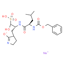 ChemSpider 2D Image | Sodium 4-[(2R)-2-({N-[(benzyloxy)carbonyl]-D-leucyl}amino)-3-hydroxy-3-sulfopropyl]-3,4-dihydro-2H-pyrrol-5-olate | C21H30N3NaO8S