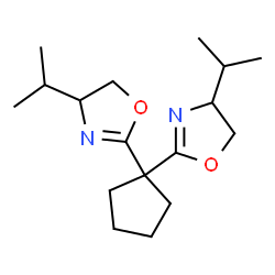 ChemSpider 2D Image | 2,2'-(1,1-Cyclopentanediyl)bis(4-isopropyl-4,5-dihydro-1,3-oxazole) | C17H28N2O2