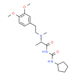 ChemSpider 2D Image | N-(Cyclopentylcarbamoyl)-N~2~-[2-(3,4-dimethoxyphenyl)ethyl]-N~2~-methyl-L-alaninamide | C20H31N3O4