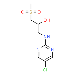 ChemSpider 2D Image | 1-[(5-Chloro-2-pyrimidinyl)amino]-3-(methylsulfonyl)-2-propanol | C8H12ClN3O3S