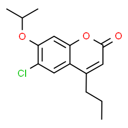 ChemSpider 2D Image | 6-Chloro-7-isopropoxy-4-propyl-2H-chromen-2-one | C15H17ClO3