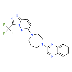 ChemSpider 2D Image | 2-{4-[3-(Trifluoromethyl)[1,2,4]triazolo[4,3-b]pyridazin-6-yl]-1,4-diazepan-1-yl}quinoxaline | C19H17F3N8