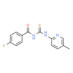 ChemSpider 2D Image | 4-Fluoro-N-[(5-methyl-2-pyridinyl)carbamothioyl]benzamide | C14H12FN3OS