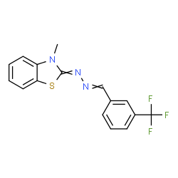 ChemSpider 2D Image | 3-Methyl-2-{[3-(trifluoromethyl)benzylidene]hydrazono}-2,3-dihydro-1,3-benzothiazole | C16H12F3N3S