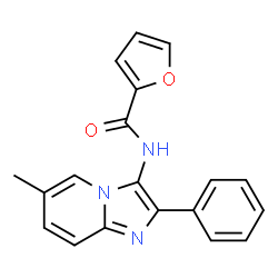 ChemSpider 2D Image | N-(6-Methyl-2-phenylimidazo[1,2-a]pyridin-3-yl)-2-furamide | C19H15N3O2
