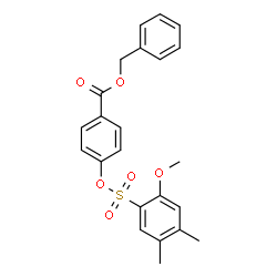 ChemSpider 2D Image | Benzyl 4-{[(2-methoxy-4,5-dimethylphenyl)sulfonyl]oxy}benzoate | C23H22O6S